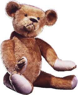 One of the original teddy bears, given to the Smithsonian in Washington DC, by the Michtom family.