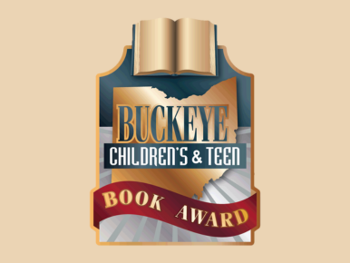 Buckeye Teen Book Award logo on beige background
