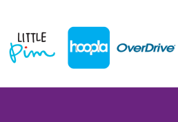 little pim, hoopla, and overdrive logos