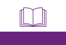 Icon of open book representing the history of the library.