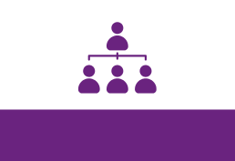 Icon of a hierarchy chart of people representing staff directory.