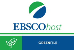 EBSCOhost logo with text that reads GreenFILE
