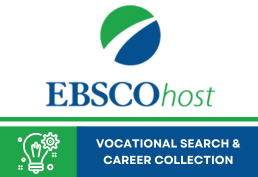 EBSCOhost logo with text with vocational search and career collection