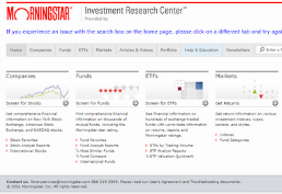 Morningstar homepage