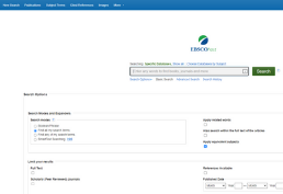 Academic Search Premier Database homepage
