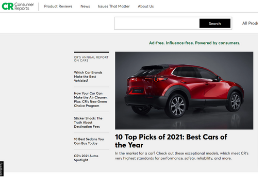 Consumer Reports homepage
