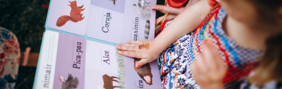 Child and parent reading