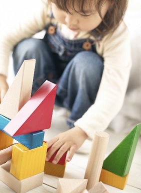 Child playing with blocks.